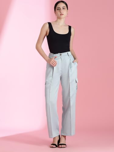Image of KOTTY Women's High Rise Relaxed || Straight || Joggers Fit Cargo's for Pants || Trousers