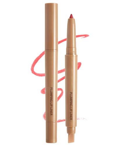 Erinde Perfilador de Labios con Pincel de Difuminado, Lápiz Labial Mate de Larga Duración, Delineador de Labios Cremoso e Impermeable, Alta Pigmentación y Efecto Voluminizador #02