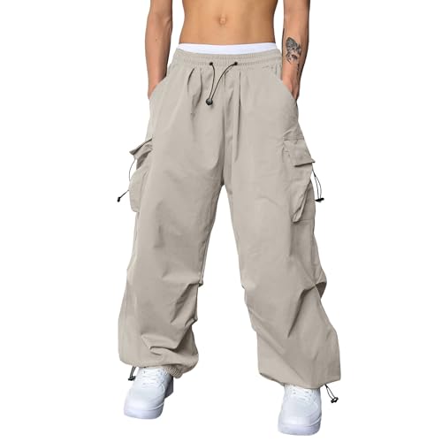 Cargo Pants for Men Baggy Straight Leg Sweatpants Elastic Waist Trousers Hiking Streetwear Stretch Casual Work Pants