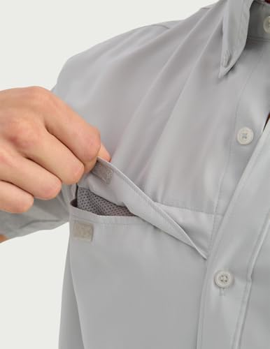 Image of HUK Men's Tide Point Kc Scott Original Artwork Short Sleeve Shirt, Fishing Button Down