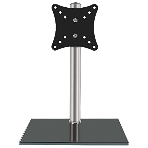 Support double écran pour moniteur 14-27 pouces avec bras de montage mural réglable et base verre
