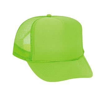 Image of OTTO Neon Polyester Foam Front 5 Panel High Crown Mesh Back Trucker Hat