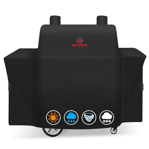 Grill Cover for Oklahoma Joes Rider 900 & Rider DLX Grill - 600D Premium BBQ Cover Waterproof and Heavy Duty for Oklahoma Joes Charcoal Offset Smoker 55 L x 30 W x 49 H