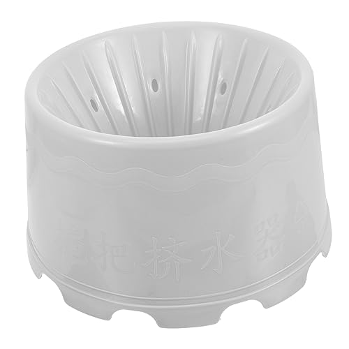 GOOHOCHY Cubo de trapeador Balde trapear trapeador de baño Exprimir mop Cesta de Drenaje de fregona de plástico Herramienta de Drenaje de trapeador el plastico Light Grey