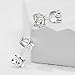 925 Sterling Silver Handmade Stud Earrings -2Ct (1Ct x 2) Synthetic Diamond, KOSUWO 18K White Gold Plated Stud Earrings for Men (18k white gold plated-cz-square)