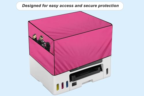 Image of The Furnishing Tree Polyester Waterproof & Dustproof Printer Cover - Compatible with Auto Duplex Brother HL-L3220CDW Printers, Pink , Dimensions in DxWxH - ( 40x42x26 CM)