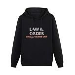 kfr Long Sleeve Hooded Sweatshirt Law And Order Svu Logo Cotton Blend Hoody XL Black