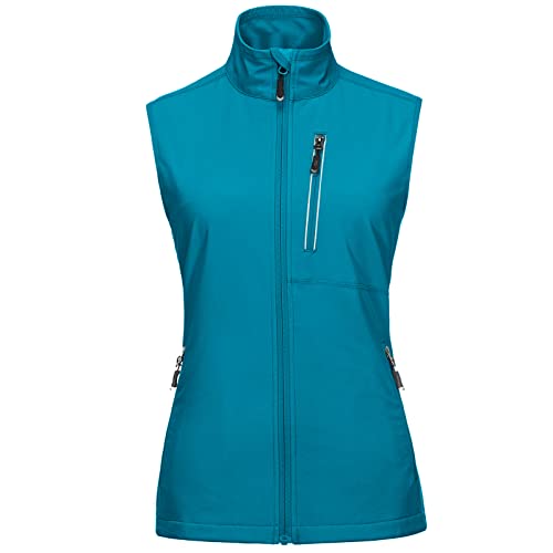 33,000ft Damen Leichte Laufweste Outdoor Softshell Weste Frau Ärmellose Jacke Winddichte wasserdichte Atmungsaktive Vest Gilet für Laufen Golf Wandern