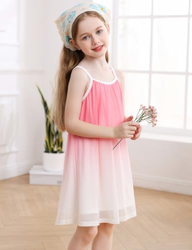 Ivicoer Pink Dress for Girls Size 10 Casual Cute Summer Sleeveless Dresses Kid Flowy Dress 9-10 Year3