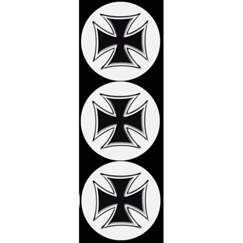 Croix de Malte noir (3 fois 9cm) - Autocollant/Sticker