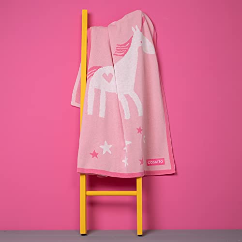 Cosatto Baby Blanket 90x70 cm, 100% Combed Cotton Knitted Blanket, Unicorn Land, 90 x 70 cm - Image 2