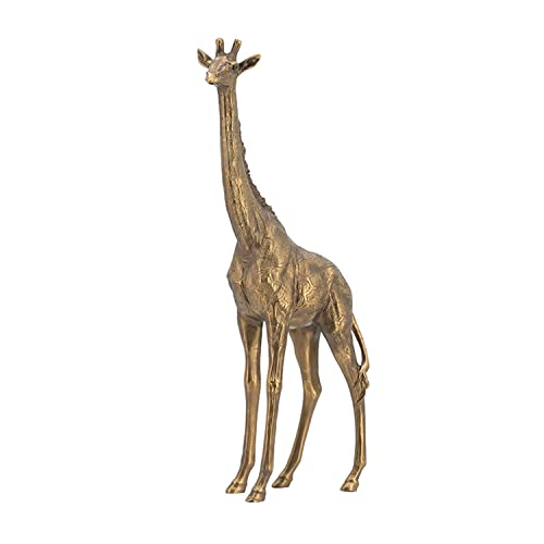 Figura decoración jirafa 6"x2"x11" dorada miniatura 2