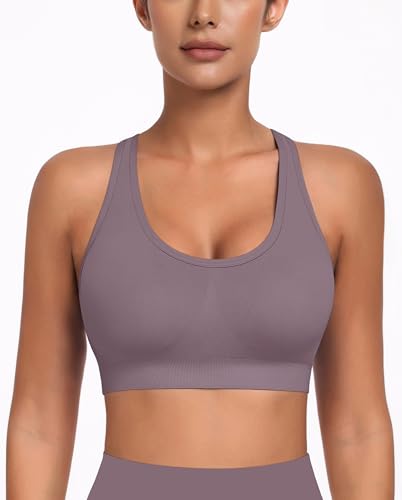 Image of MIRITY Padded Strappy Sports Bra for Women - with Dual Crossback and Adjustable Straps for Workout Gym