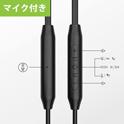 Avantree C171 - USB-C有線イヤホン（マイク＆音量調整付き）、iPhone 15・16、Samsung、GoogleなどのAndroid Type-Cスマホ対応、耳掛け式スポーツイヤホン（ランニング・スポーツ向け）