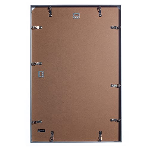 Frameworks 16” X 24” Silver Brushed Aluminum Poster Picture Frame With Plexiglass 1-Pack #TOP2