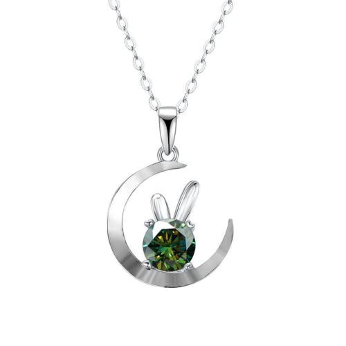 Collier moissanite D magnifique pendentif lapin en diamant 1CT jaune haute joaillerie