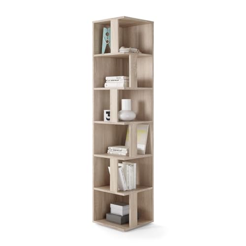 CORNER Eckregal in Eiche Sonoma Optik - Platzsparendes Standregal mit 6...