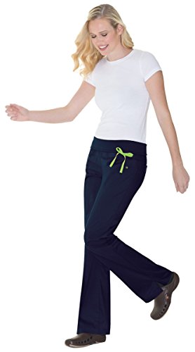 Urbane Essentials Women's Knit Waist Scrub Pant Medium Navy