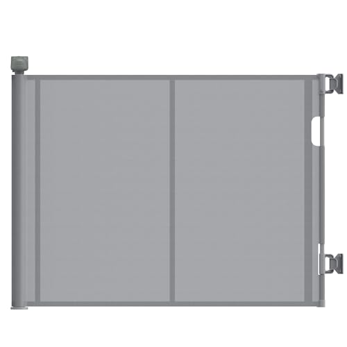 Luvore Cancelletto di Sicurezza Retrattile per Bambini, 0-140 cm, Cancelletto di Sicurezza per Cani, Cancello Bambini Adatto per Scale, Corridoi, Interni ed Esterni Grigio