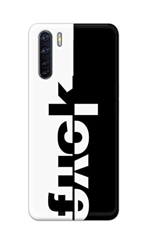 Image of PRINTFIDAA One Words Fukc Love Creative Art Innovative Wonderfull Printed Designer Hard Case for Oppo F15 / Oppo A91 / Oppo F15s / Oppo Reno 3, CPH2001, CPH2021 Back Cover -(e) RPM1003