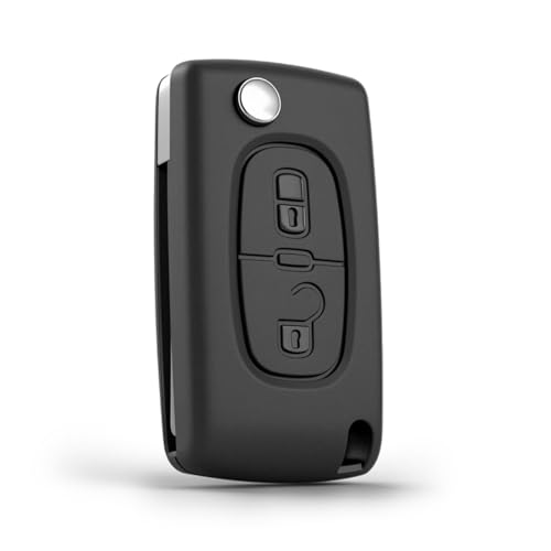 Sudnsadaks Carcasa Mando Llave de Coche 2 Botones, CE0523 Carcasa del Mando, Repuesto Accesorios Compatible con Peugeot 207, 307, 308, 407, 607, 807, Citroen C2, C3, C4, C5, C6, C8, DS3, DS4