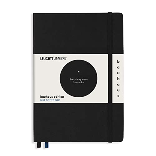 Carnet de notes A5 Leuchtturm1917 noir 359617 écriture quadrillée Bauhaus