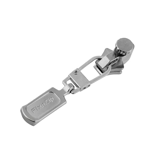 FixnZip (Small, Nickel) - See Size Guide - Universal Zipper Repair Kit for Dresses, Pants, Cushions - Backpack Zipper Replacement Repair Kit - Instant Zipper Fix