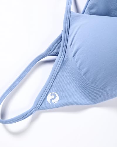 Image of AUROLA Influence Strappy Bra Sports Bras for Women, Backless Padded Impact Strappy Bra Workout Gym Yoga with Removable Cups