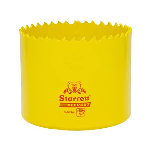 Starrett Deep Cut Hole Saw - DCH0234 Heavy Duty Bi-Metal with Extra Cobalt HSS Teeth - For Metals Wood Cast Iron Fibreglass Plastic Materials - 70mm 1 Starrett Deep Cut Hole Saw - DCH0234 Heavy Duty Bi-Metal with Extra Cobalt HSS Teeth - For Metals Wood Cast Iron Fibreglass Plastic Materials - 70mm