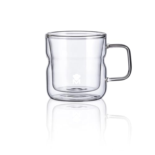 MasterPro Foodies Mixology - Juego de 2 Tazas de 450 ml - Fabricados en Resistente Vidrio Borosilicato Doble Pared - Elegantes Vasos Ideales para Cualquier Ocasión