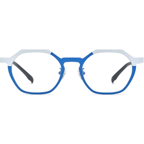 Image of FONEX Colorful Pure Titanium Glasses Frame Women Retro Round Eyeglasses