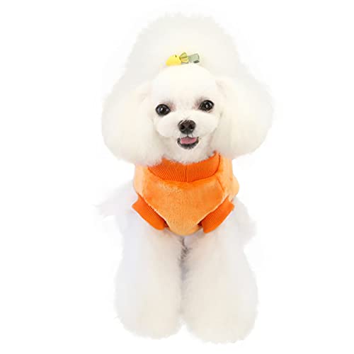Dog Sweater Clothes Fleece Woolen Winter Warm Sweat Shirt Flower Pajamas Fleece Sweater for Small Dog Medium Cat Orange L - Image 4