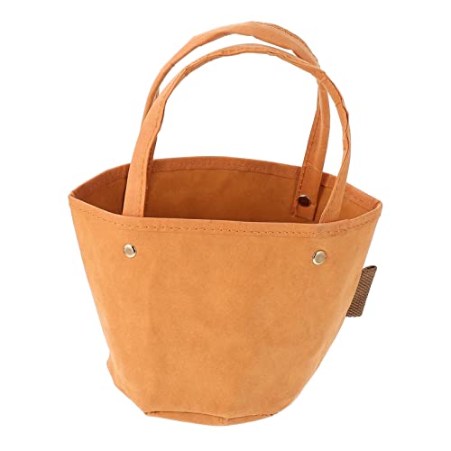 Travel Storage Handbag Washed Kraft Paper Tote Bag Casual Outdoor Carry Bag Capacity for Women's Daily Use