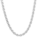 3.5mm 925 Sterling Silver Nickel-Free Diamond-Cut Rope Link Italian Chain, 22" + Cleaning Cloth