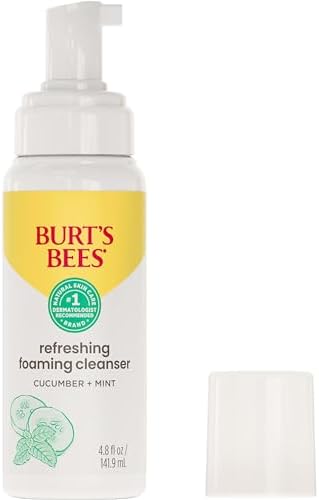 Burt's Bees Refreshing Foaming Face Cleanser and Face Wash with Cucumber and Mint, 4.8 Fluid