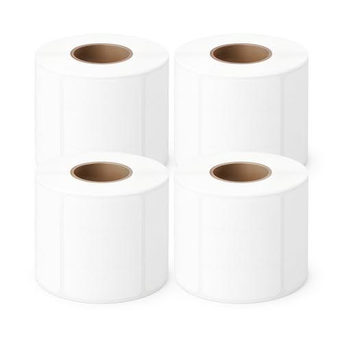 Image of 50x25 Direct Thermal Barcode Label Sticker - 2 x 1 inches - 50mm x 25mm - 1000 Labels Per Roll - White Self Adhesive Sticker for Printing Barcoding (4 Roll per Pack (4000 Labels))