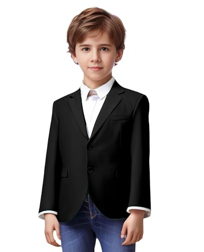 Boys Blazer Slim Suit Coat Formal Suits Jacket Casual Dresswear Black School Uniform Sport Coat Business Jacket for Kids Size 2