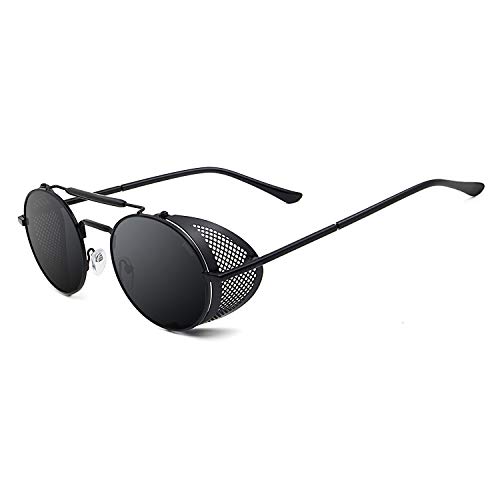 RONSOU Steampunk Style Round Vintage Polarized Sunglasses Retro Eyewear UV400 Protection Matel Frame4