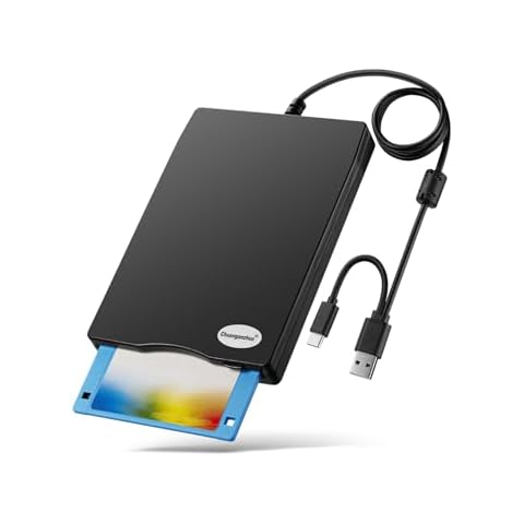 Floppy Disk Reader 3.5 inch USB Floppy Disk Drive External 3 1/2 Floppy disc Reader Portable Floppy Diskette Drive USB C for PC Laptop Notebook Computer with Windows 11/10(Smooth Texture, 3.5 Inch) Cover