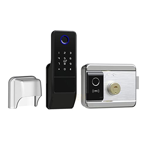 Cerradura inteligente exterior WiFi con huella dactilar y contraseña digital para puerta de hierro 6