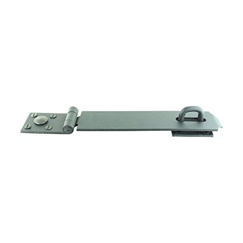 Renovators Supply Manufacturing Door Lock Latch 12.9 In. Black Wrought Iron Hasp Latch Garage Barn Door Lock With Mounting Hardware #TOP6