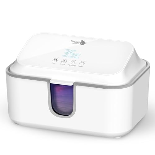 BooBoo ® Baby Wipe Warmer with UV Sanitiser | Wipe Warmer for Babies Including Night Light | Large Capacity Wet Wipe Dispenser | x3 Precise Temperature Modes with Fast Heating