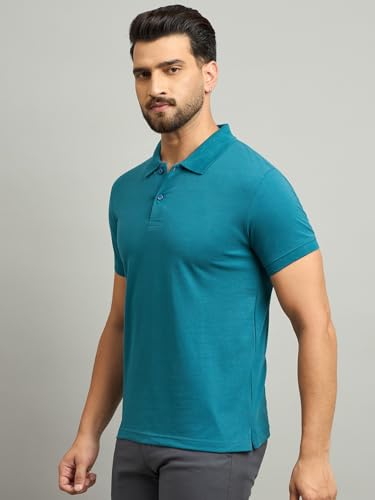 Image of Men's Half Sleeve Solid Cotton Polo T-Shirt | Premium Soft Fabric