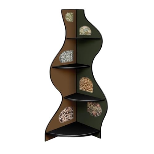 Despensas de almacenamiento Soporte de esquina for sala de estar, soporte de exhibición decorativo de piso a techo, estantería montada en la pared, estilo antiguo medio Gabinetes de almacenamiento / D