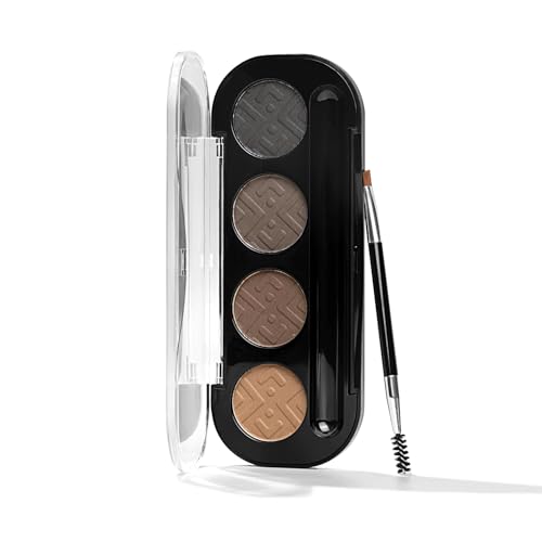 Image of PAC Eyebrow Definer Palette (4 colors) | Comes with 2-in-1 Angled & Spoolie Brush | Fine Buildable Powder Formula | Long Wearing & Blendable Shades | 4G