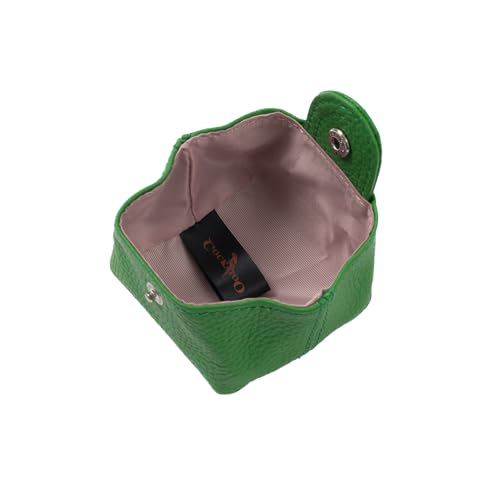 Cockatoo Genuine Leather Coin Pouch Change Holder, Mini Snap Pocket Wallet for Men Women (Verdant, Large)2