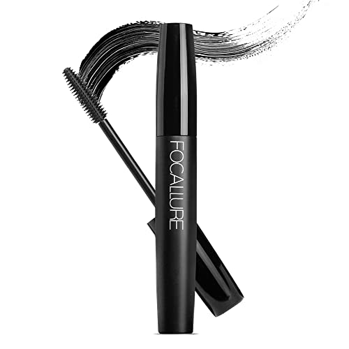 FOCALLURE Waterproof 3D Curl Black Mascara,Professional Volume Curled Lashes Mascara,Easy to Apply with Silicone Brush Head,No Smudging and No Clumping Eye Makeup