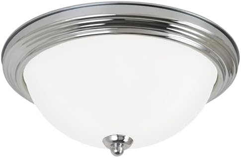Generation Lighting 77064EN3-05 Transitional Two Light Flush Mount from Seagull - Geary Collection in Chrome Finish,