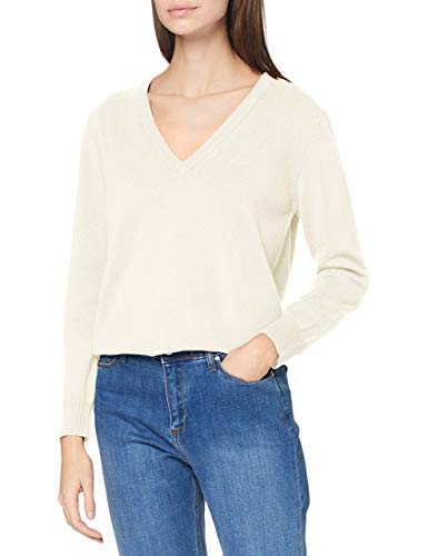 GANT Damen D1. Superfine Lambswool V-Neck Pullover, Cream, M