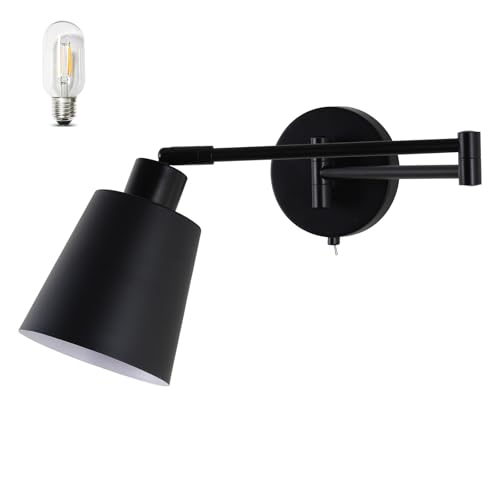 MantoLite WT-346 Schwenkarm Wandleuchte Schwarz